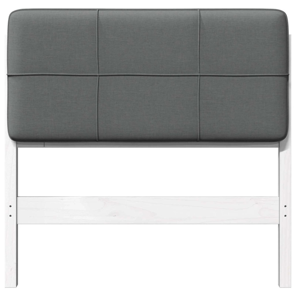 Testiera | Testata imbottita Bianco e grigio chiaro 75 cm Pino massello