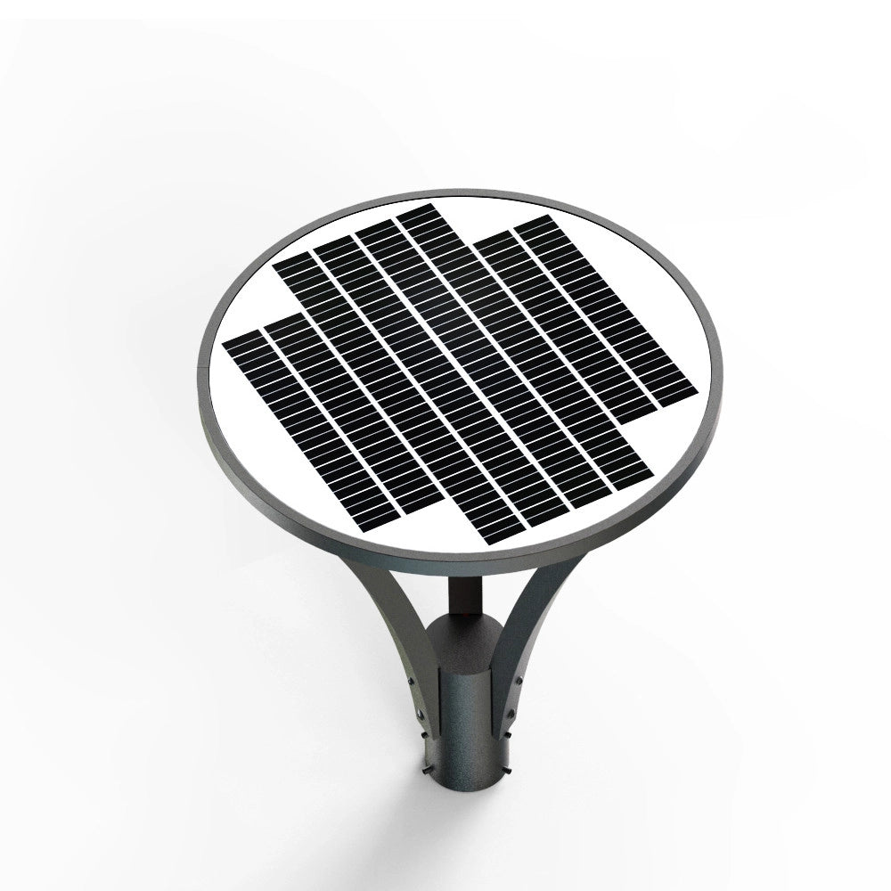 LMS31 Faro Solare per Lampione Led 3000 Lm, Pannello Incorporato e Crepuscolare