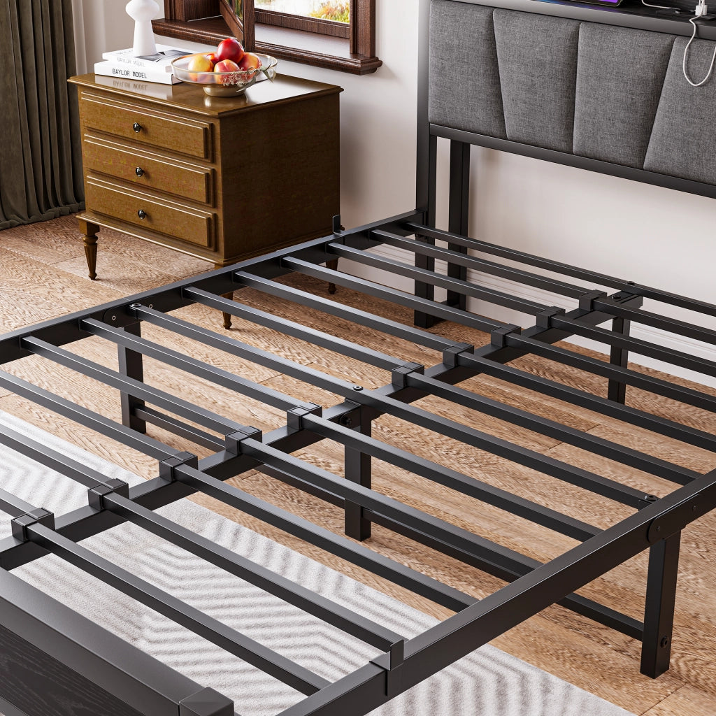 letto in mdf e metallo nero 140 x 190 cm