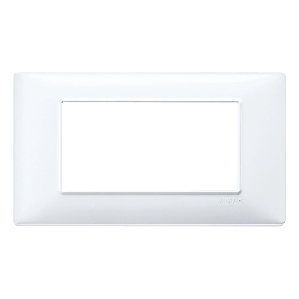 Placca classica 4 moduli serie plana vimar 14654 *** colore avorio, confezione 1