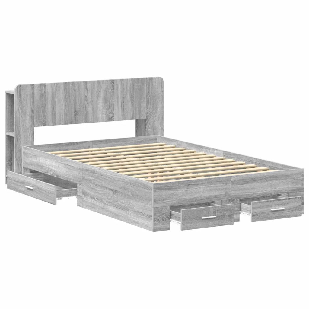Telaio del letto con storage Sonoma grigio 120 x 190 cm 3433736