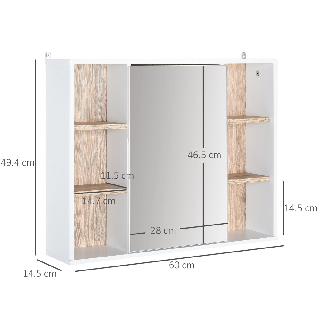 Armadio con specchio ¨C zephmum ¨C bianco, MDF, 60x14.5x49.4 cm