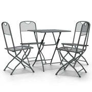 Set da Pranzo per Giardino 5pz | Set Salotto da Giardino Rete Metallica Espansa Antracite