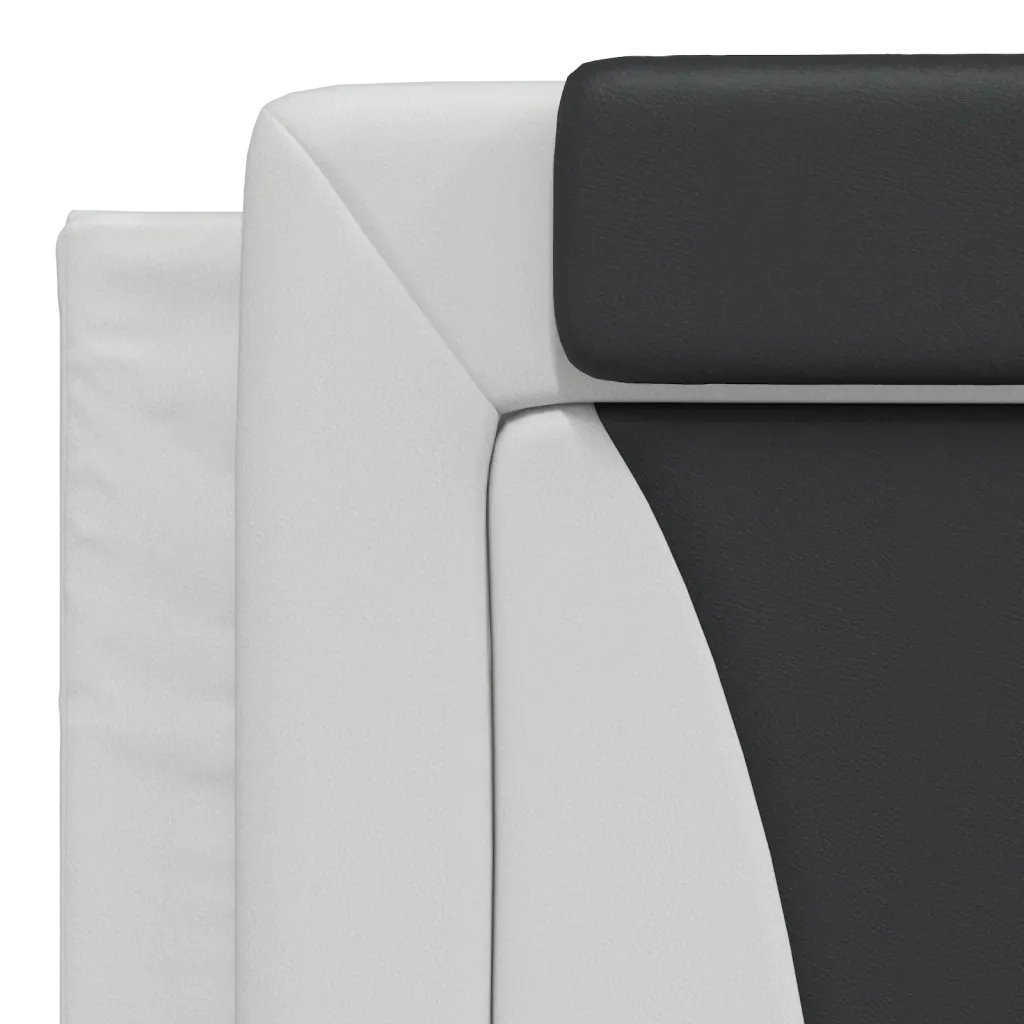 Letto Viana con Materasso Bianco e Nero 180x200cm Similpelle
