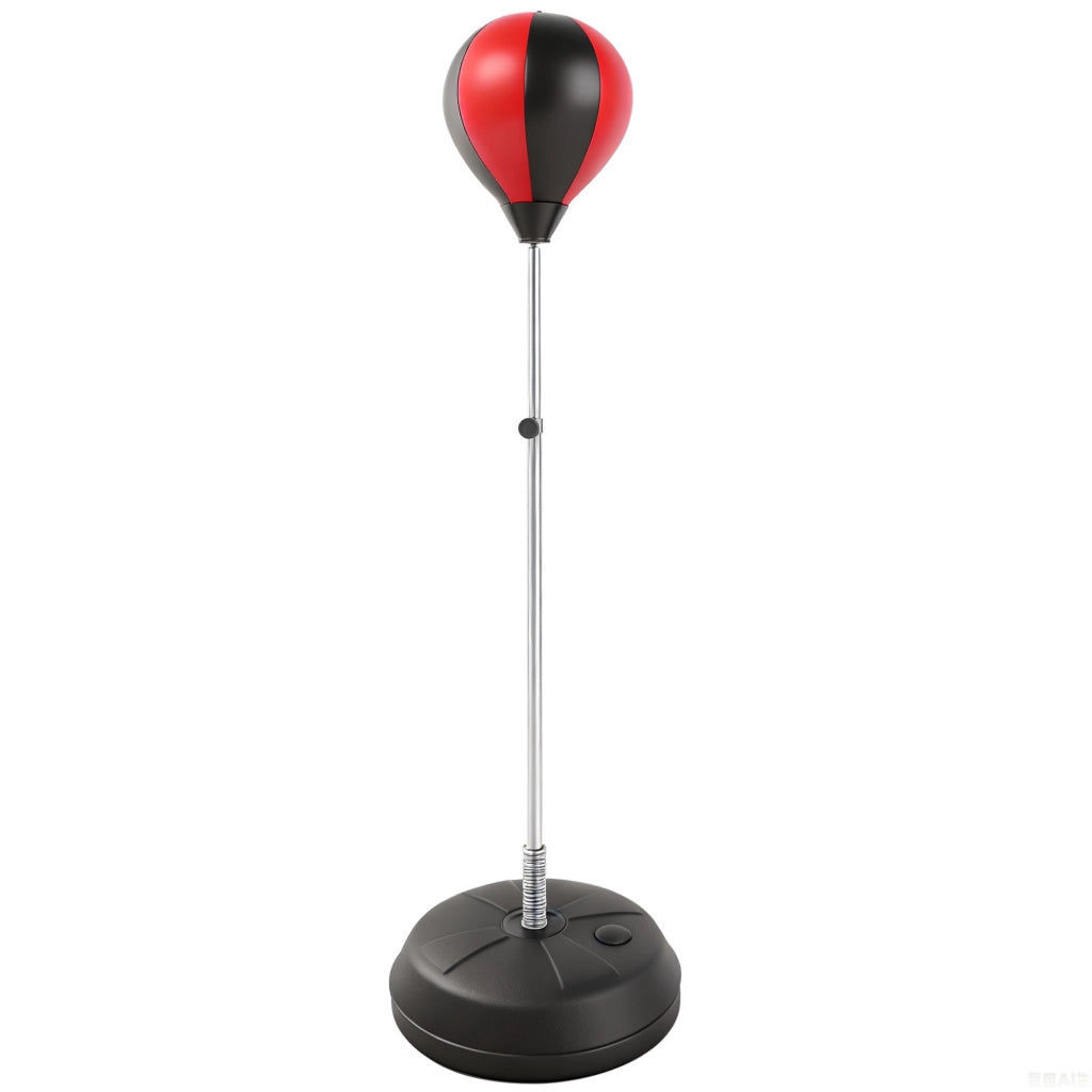 Sacco da Boxe con Base Regolabile 4 Livelli 126-144 cm ¨C zephmum ¨C Rosso e Nero