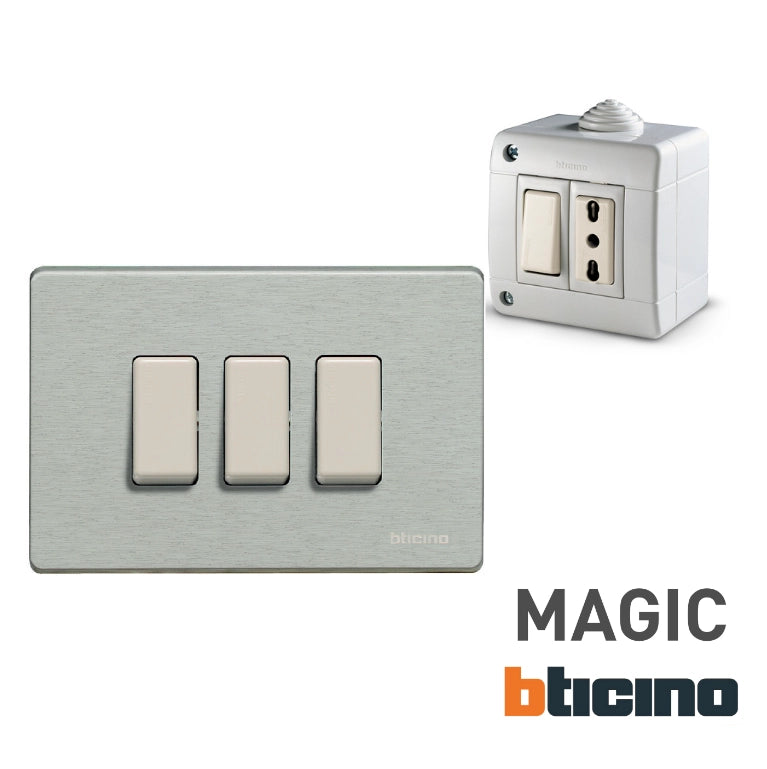 Deviatore unipolare bianco 16 ampere serie bticino magic 5003