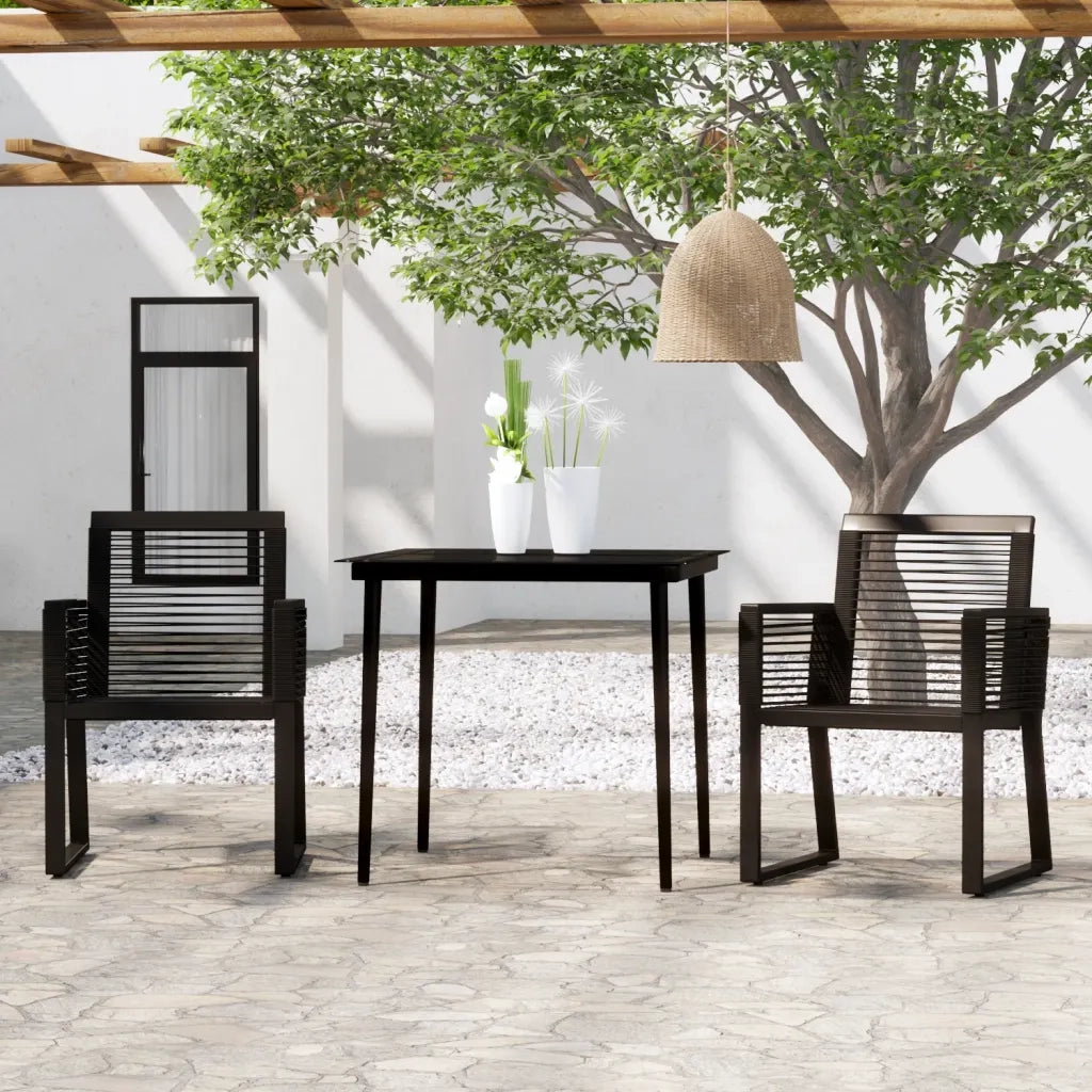 Set Mobili da Pranzo per Giardino 3 pz Nero 3099155