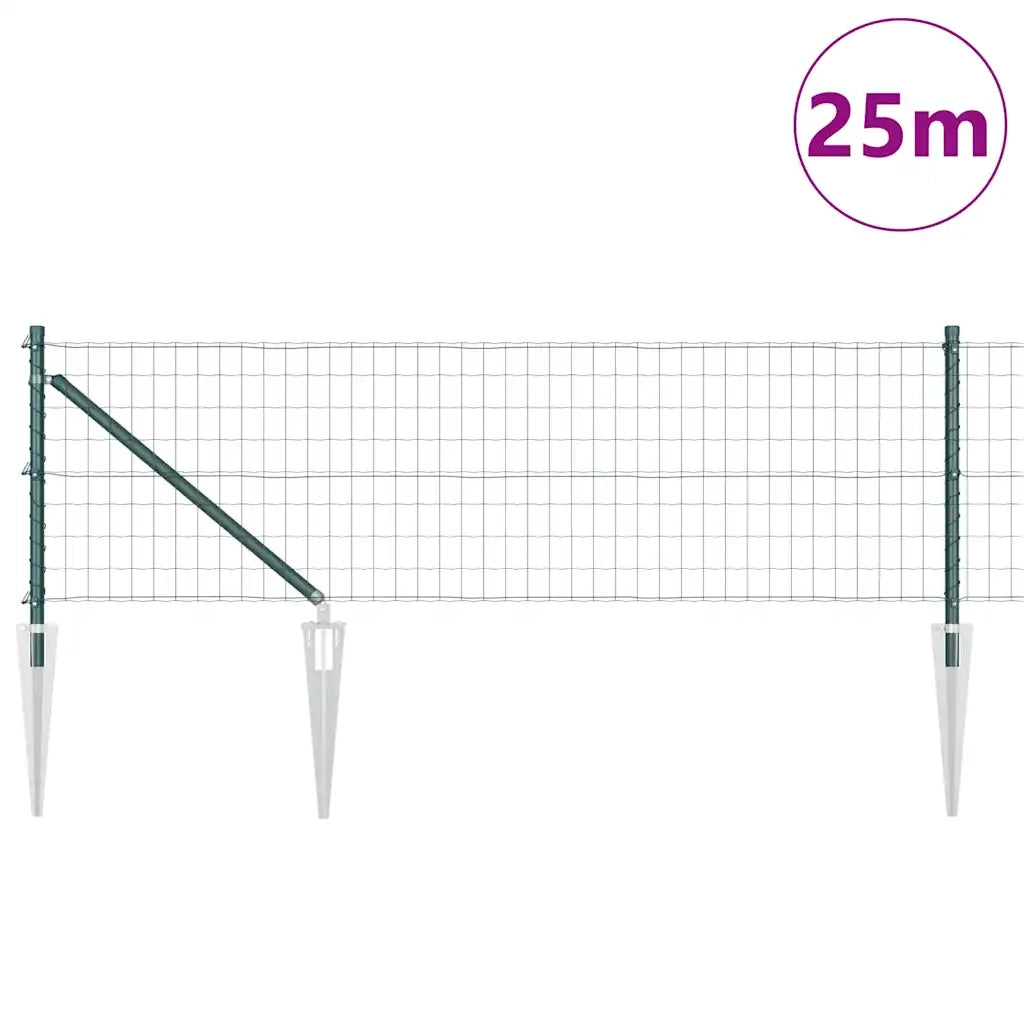 Recinzione con Posto Verde 0,6 x 25 m Acciaio e PVC 3350582