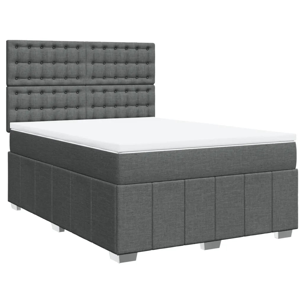 Giroletto a Molle con Materasso Grigio Scuro 140x190 cm Tessuto 3293978