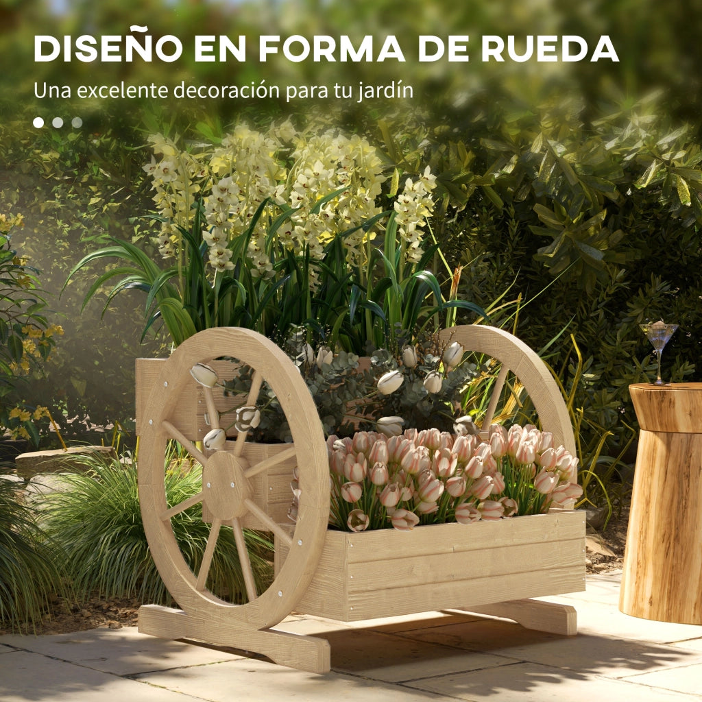 Vasiera a 3 Livelli Legno per Esterno ¨C Minimal ¨C 61x62x57 cm Natural