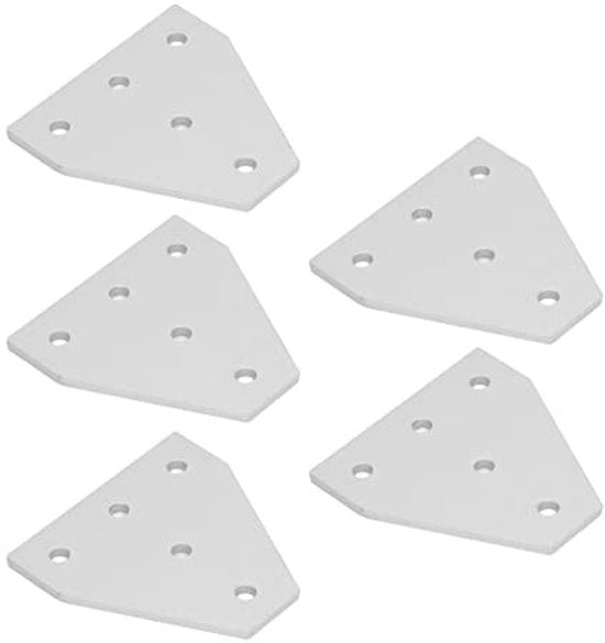 Piatti di connessione resistenti alle forze di pressione - 5 fori - 5 pezzi - acciaio inossidabile - piatti di connessione robusti e rinforzati - solido e duraturo - elemento di connessione