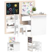 Tavolo bambini pieghevole con sedia ¨C zephmum ¨C bianco