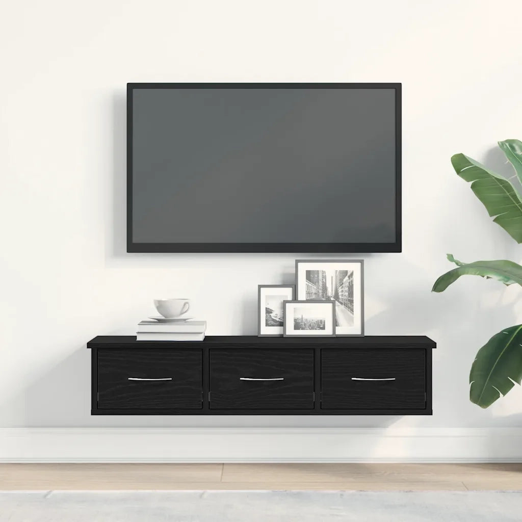 Armadietto a Muro | Mobile a Parete Rovere Nero 88x26x18,5 cm in Truciolato