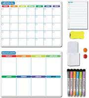 Set di calendari per frigorifero con penna magnetica e lavabile, settimana/mese, inclusa penna per whiteboard e lavabile, adatto per pianificare e lasciare messaggi, Set 3