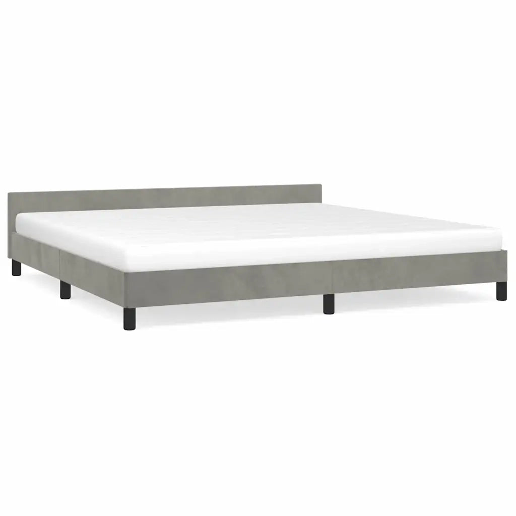 Giroletto senza Materasso-Struttura Letto Grigio Chiaro 200x200 cm Velluto 181980
