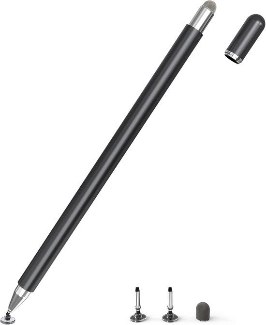 Stilo per tablet 2 in 1, compatibile con tutti i tablet e smartphone, Adatto per iPhone, iPad, Samsung, Lenovo, Surface, Huawei, Xiaomi, Android, iOS, ecc. (Nero)