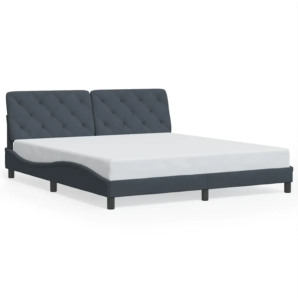 Giroletto senza Materasso Grigio Scuro 200x200 cm Velluto