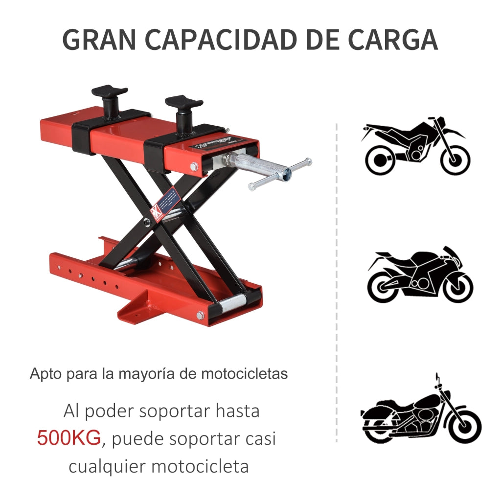 Piattaforma Elevatrice per Motociclette ¨C Minimal ¨C Nero e Rosso 500 kg