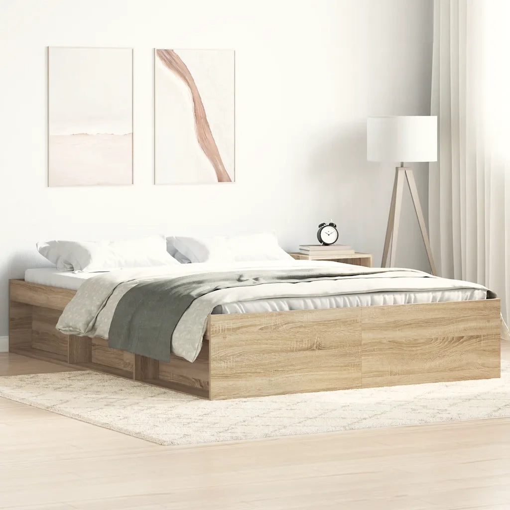 Letto matrimoniale | Letto per adulti | Giroletto Rovere Sonoma 140x200 cm