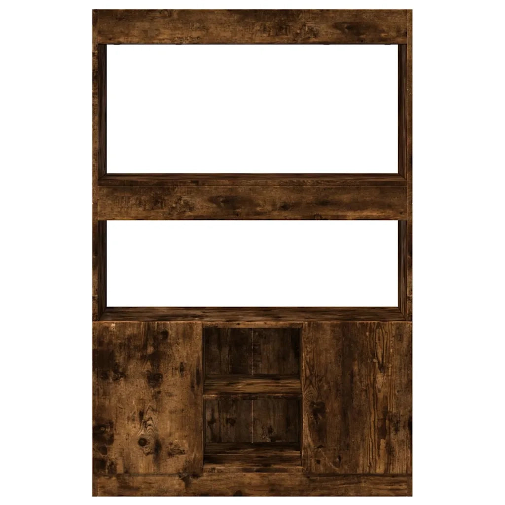 Credenza-Buffet-Armadio da cucina Rovere Fumo 92x33x140 cm in Legno Multistrato