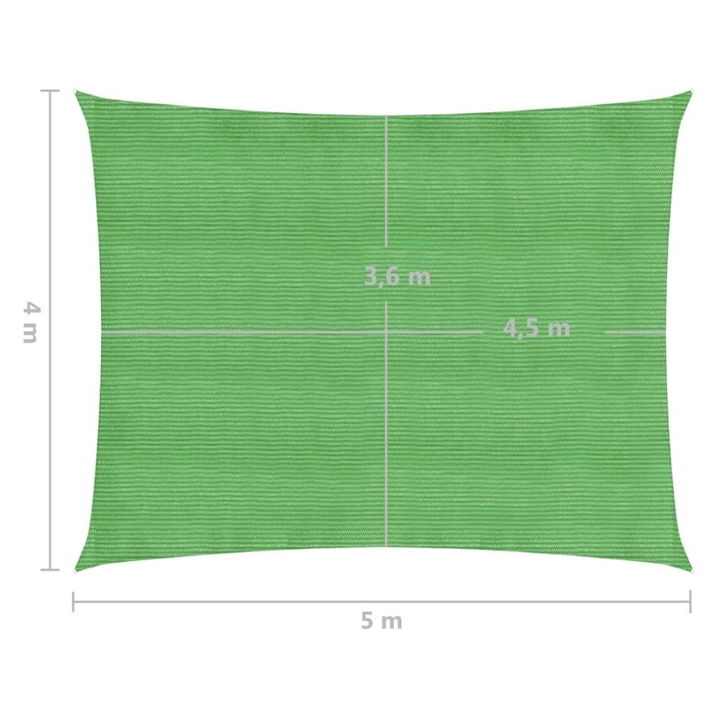 Vela ombreggiante 160 g/m² verde chiaro 4 x 5 m HDPE 02_0009391