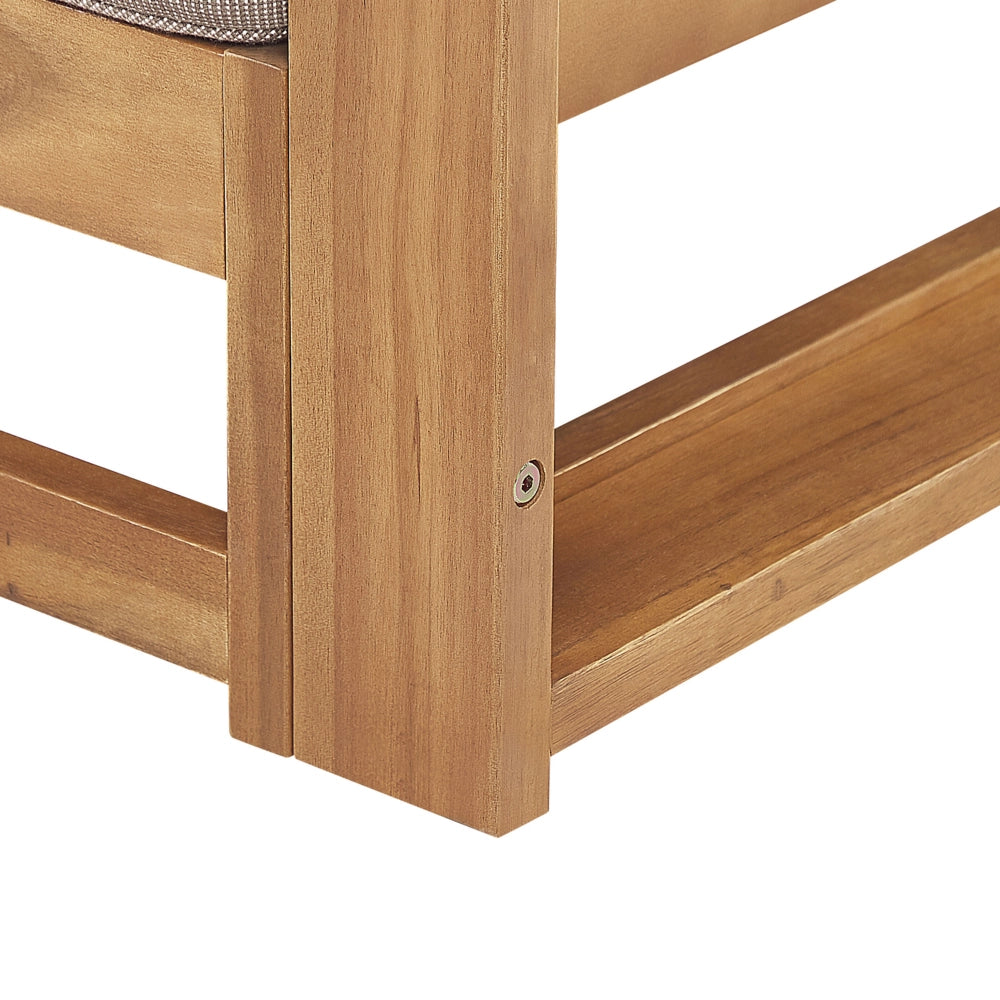 Divano da giardino in legno di acacia chiaro 2 posti moderno elegante esterno