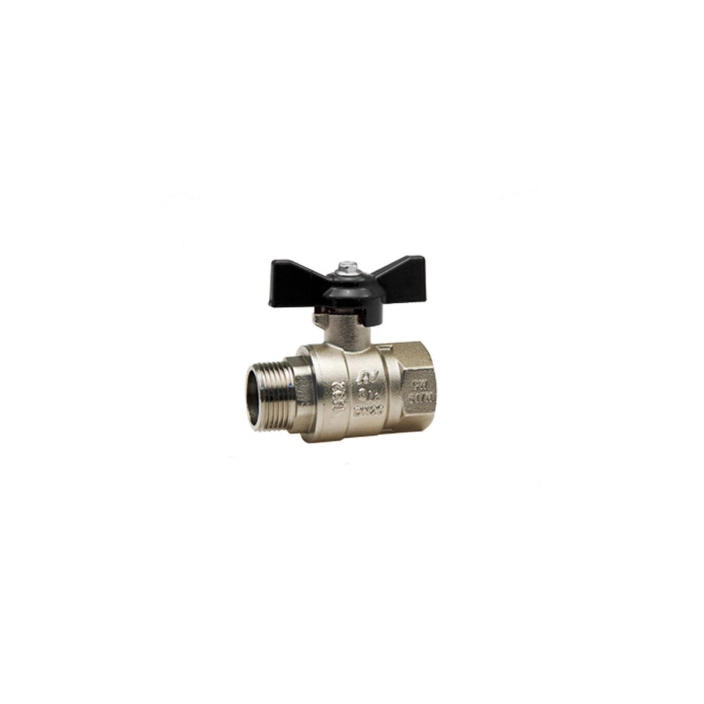 Valvola a sfera con farfalla 1/2" MF farfalla nera