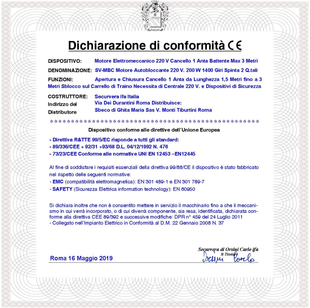 Pistoni Cancello Automatico 6 Metri 2 Ante 2 Motoriduttori di Ricambio 220 V Corsa 500 mm Spinta 2 Q.li 2 Condensatori 16 µF Kit Staffe Chiave Sblocco sul Carrello di Traino Compatibili a Qualsiasi Elettronica BTF Poteco Misure 910X88X88 mm