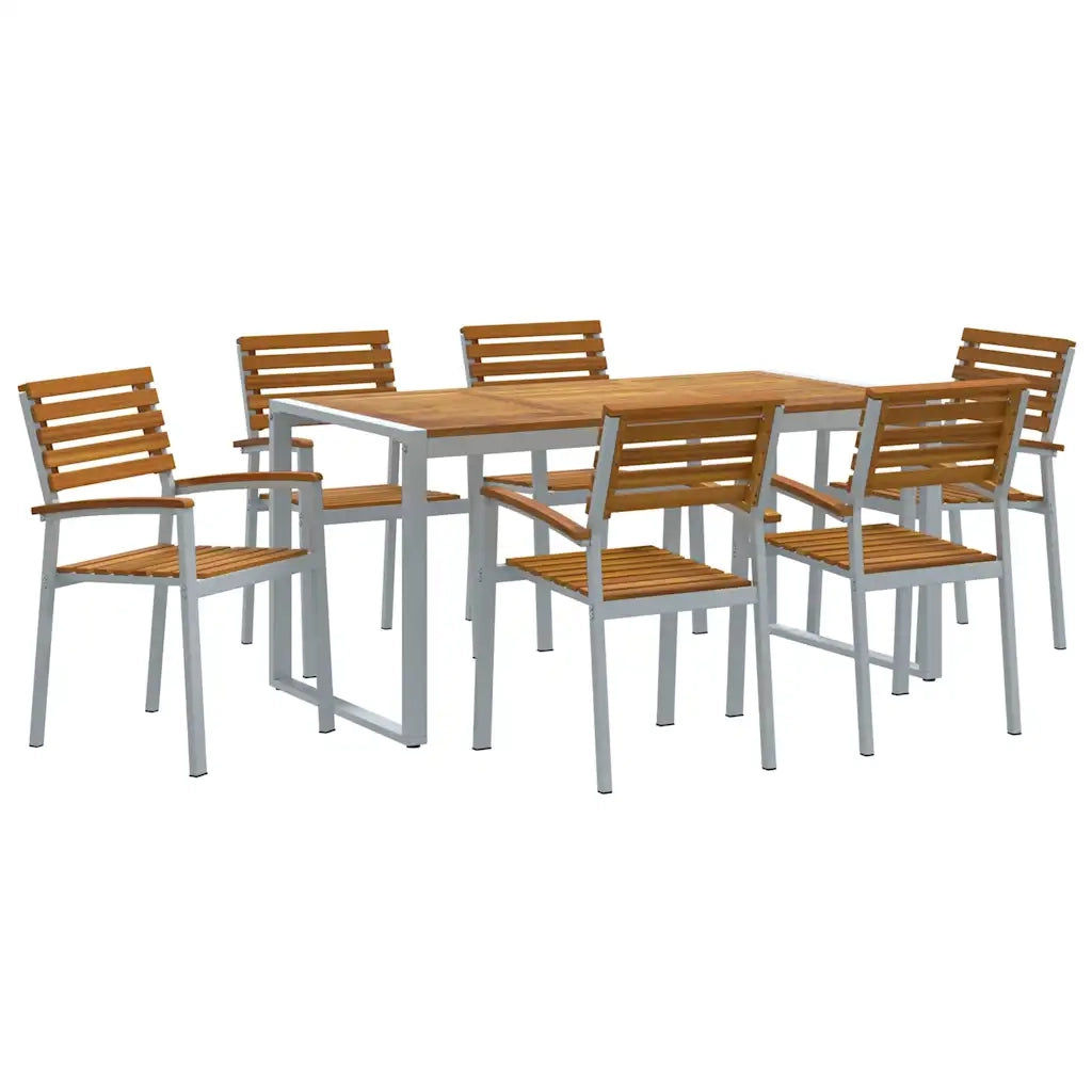 Set da Pranzo per Giardino 7 pcs Grigio 3284362