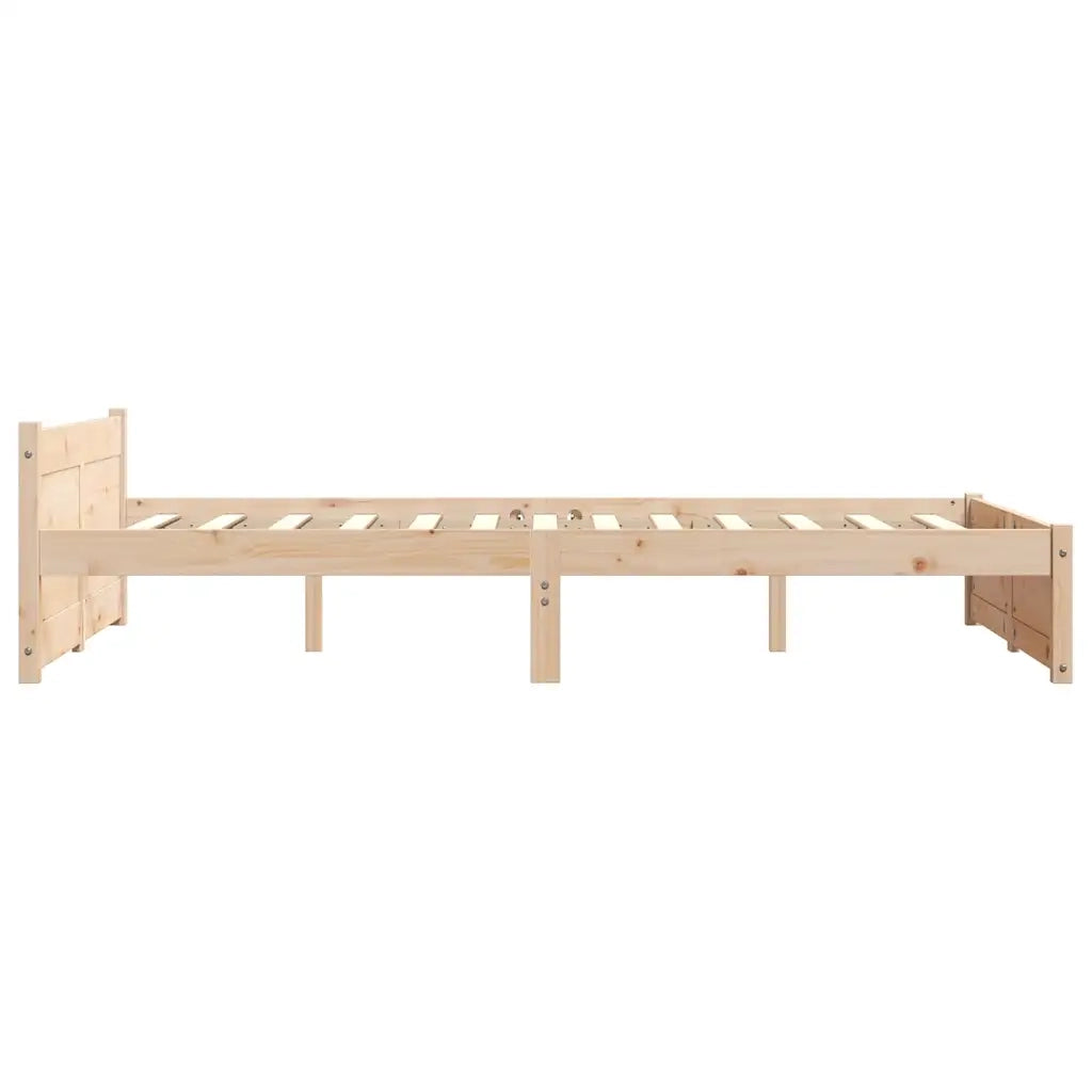 Letto matrimoniale | Letto per adulti | Giroletto senza Materasso Ambrato in Legno Massello 120x200 cm