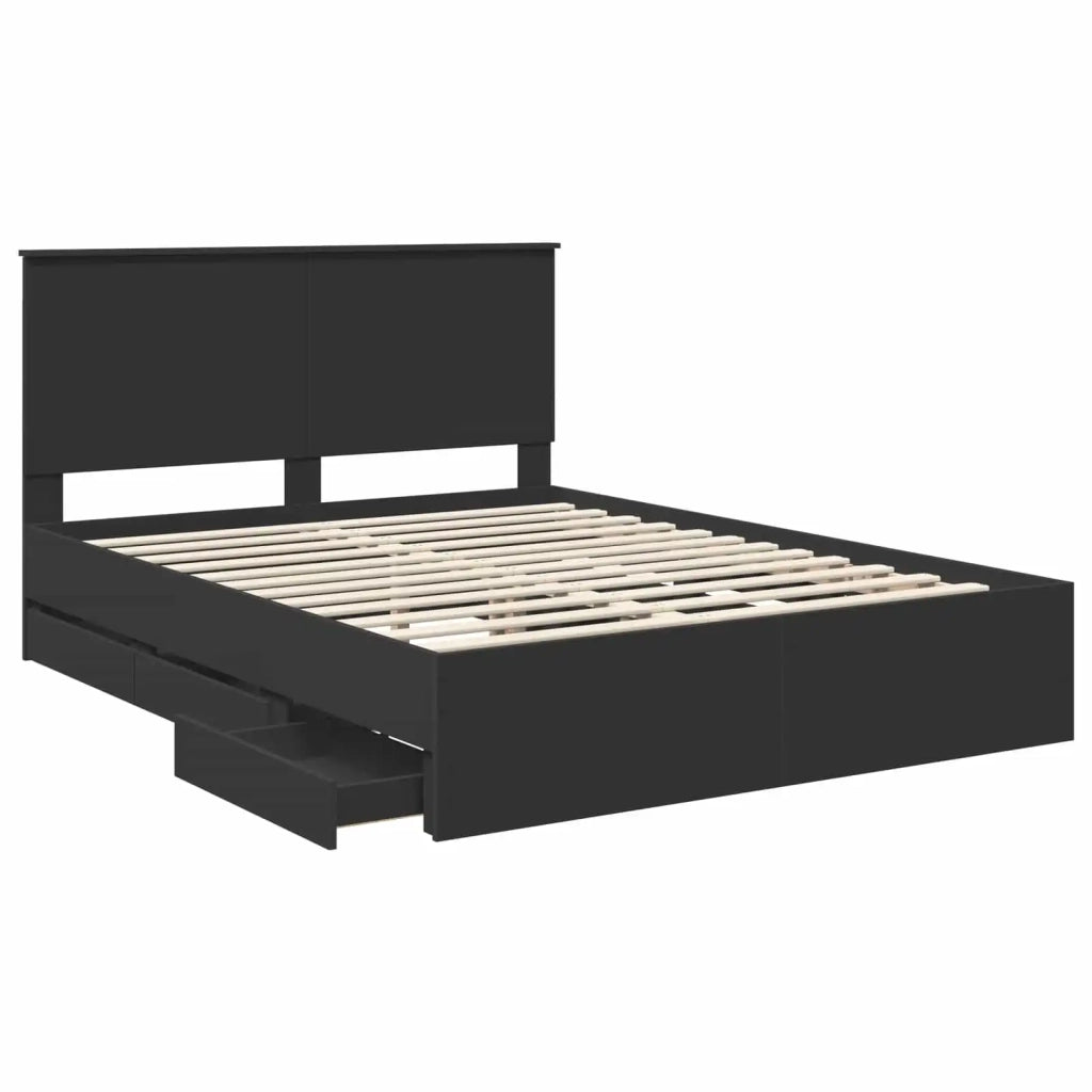 Struttura del letto Nero 150 x 200 cm Legno Ingegnerizzato 3411104