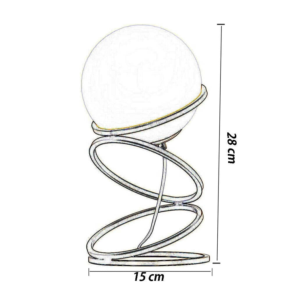 Lampada elegante da tavolo o comodino minimalista lume in metallo bronzo sfera in vetro attacco G9
