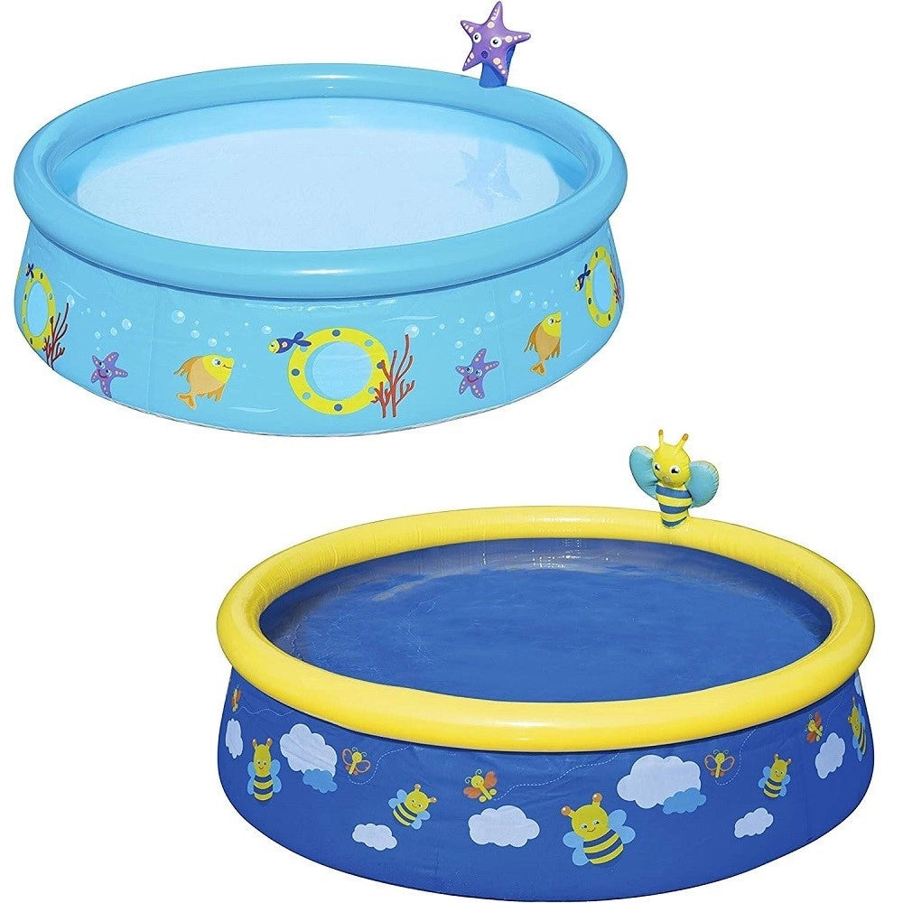 Trade Shop - La Mia Prima Piscina Fuori Terra Fast Set Con Spruzzatore 152x38cm 2 Colori 57326 -