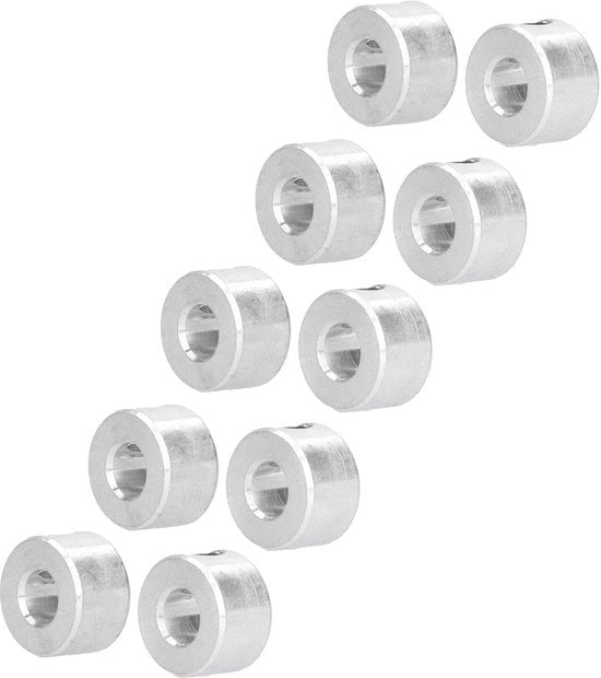 Asbevestigingsring per 10 pezzi - Lega di alluminio 6 mm - Viti a stella resistenti al trascinamento - Alta resistenza - Bevanda stabile - Adatto per apparecchiature tecniche