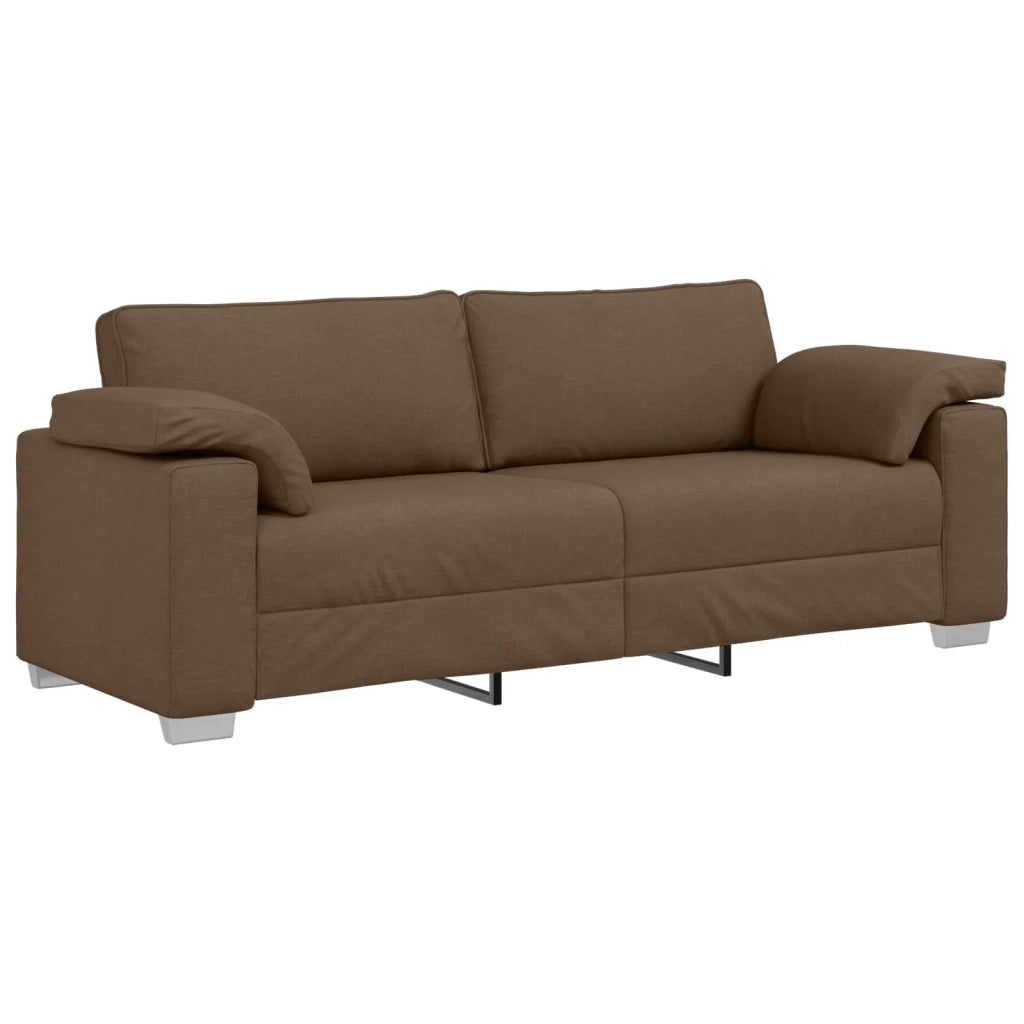 Divano 3 pcs Marrone 219 x 80 x 82 cm Tessuto misto lino 3324662