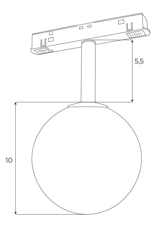 Lampada magnetica sfera bianca Zigbee 5,4W 2700-5000K Maxlight