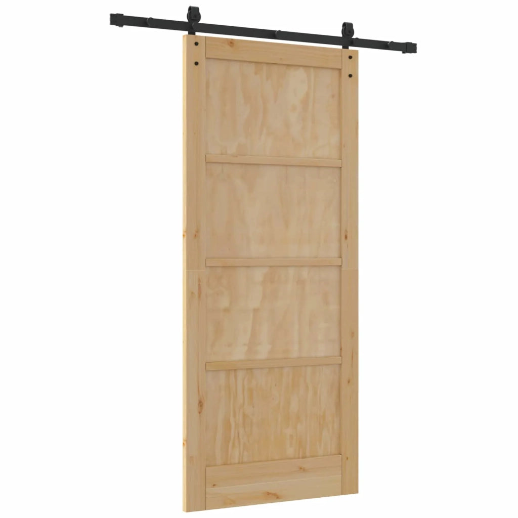Porta scorrevole Naturale 86 x 198,5 cm Legno Massello di Pino 3445438
