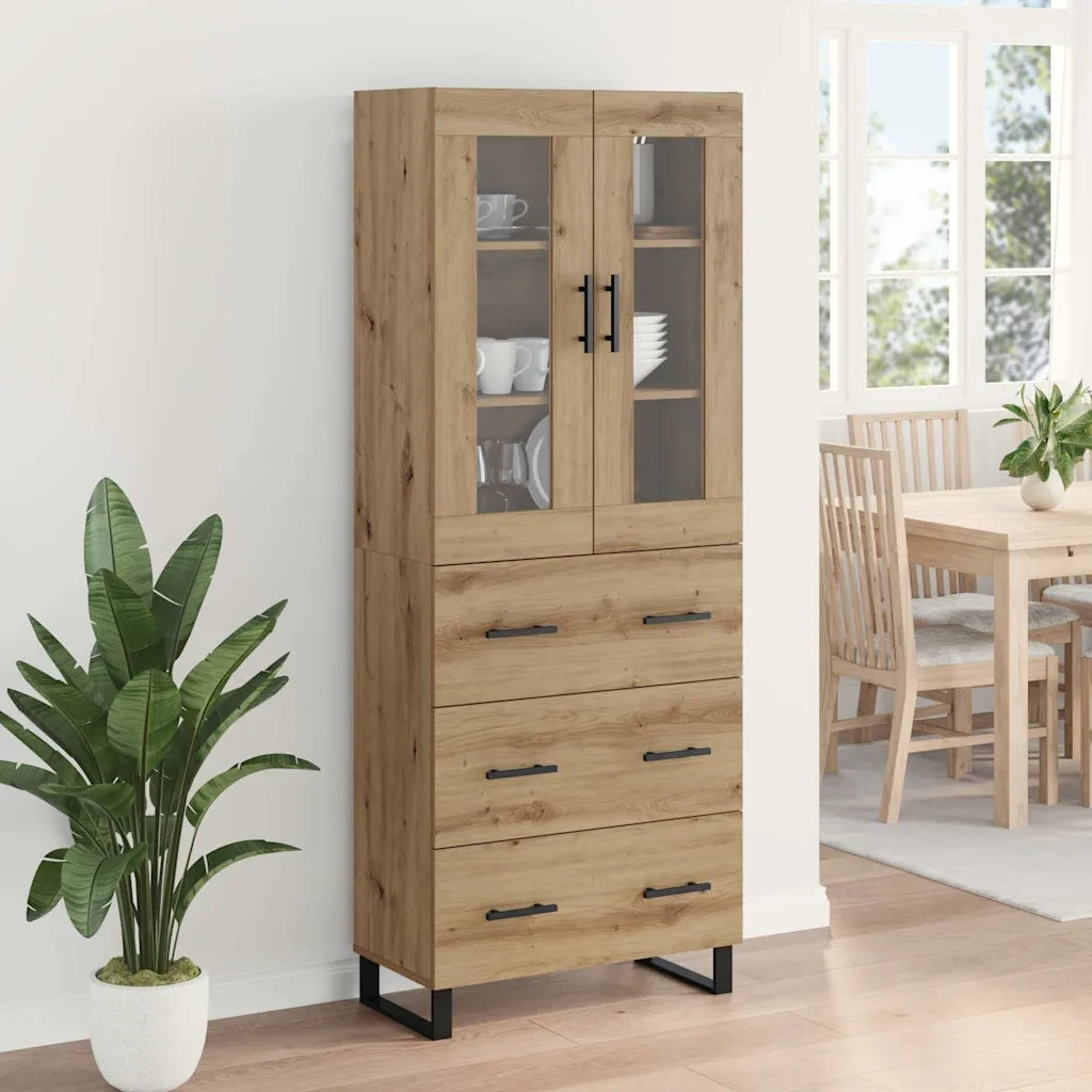 Credenza 2 pcs Rovere artigianale Legno multistrato 3415996