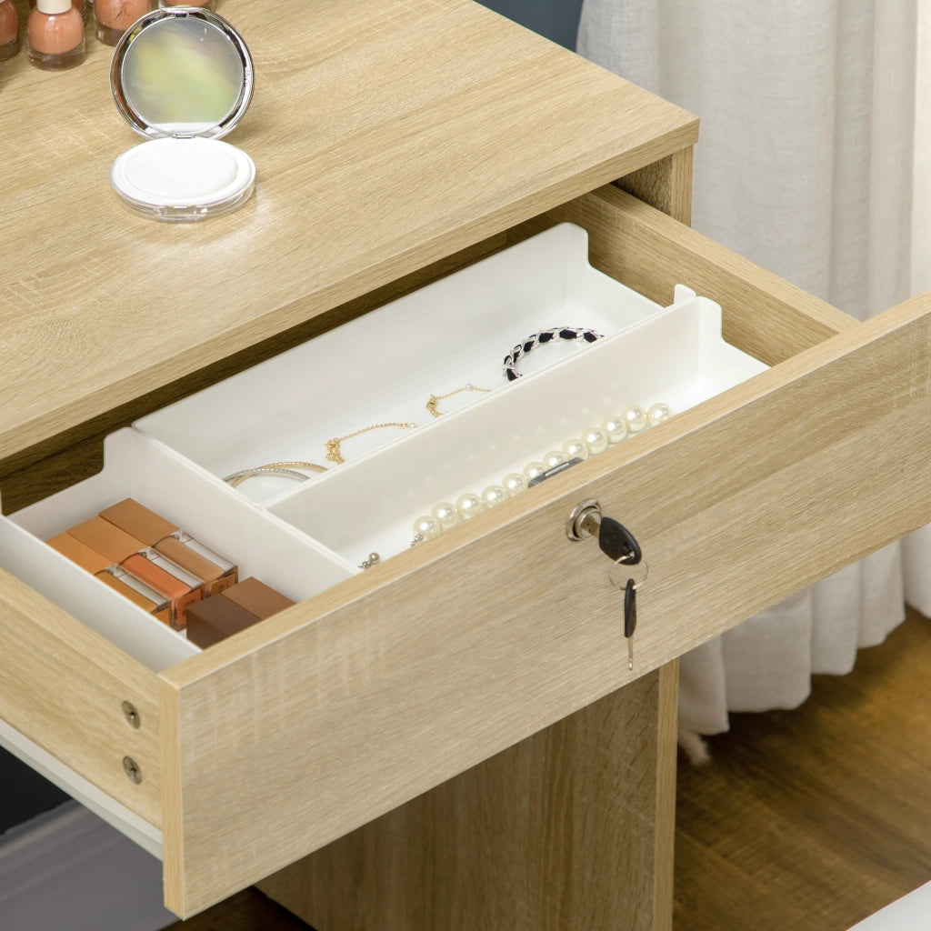 Cassettiera da Trucco con Specchio ¨C Minimal ¨C Legno 60x40x