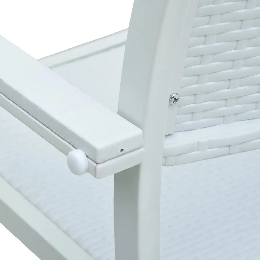 Set Mobili da Pranzo da Giardino 7 pz Bianco e Nero 3099279