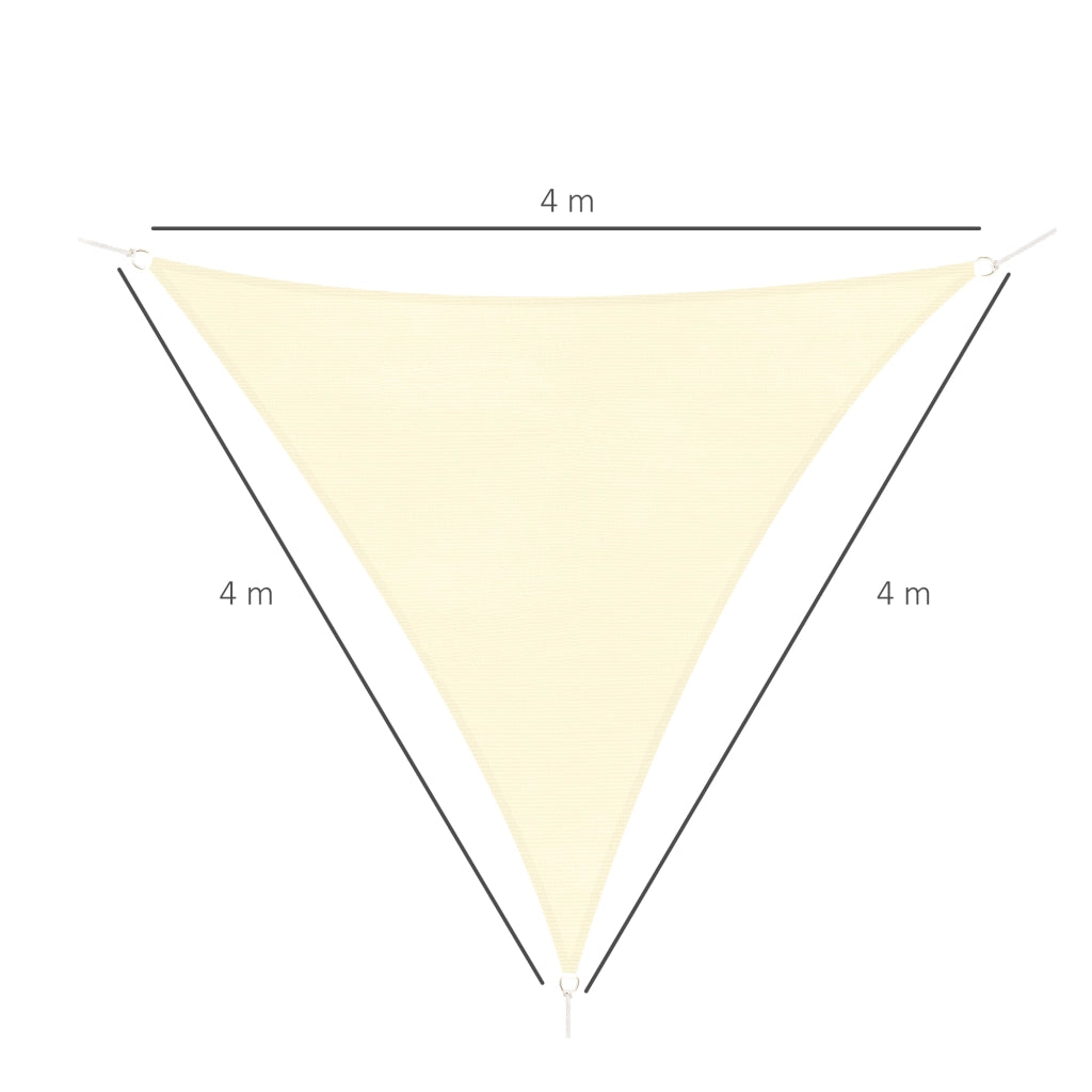Tenda parasole triangolare ¨C Xylo ¨C 4x4x4 m tessuto anti-UV impermeabile beige per esterno giardino
