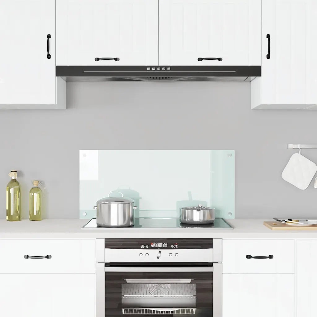Paraschizzi per Cucina-Protezione parete cucina Bianco 90x40 cm in Vetro Temperato