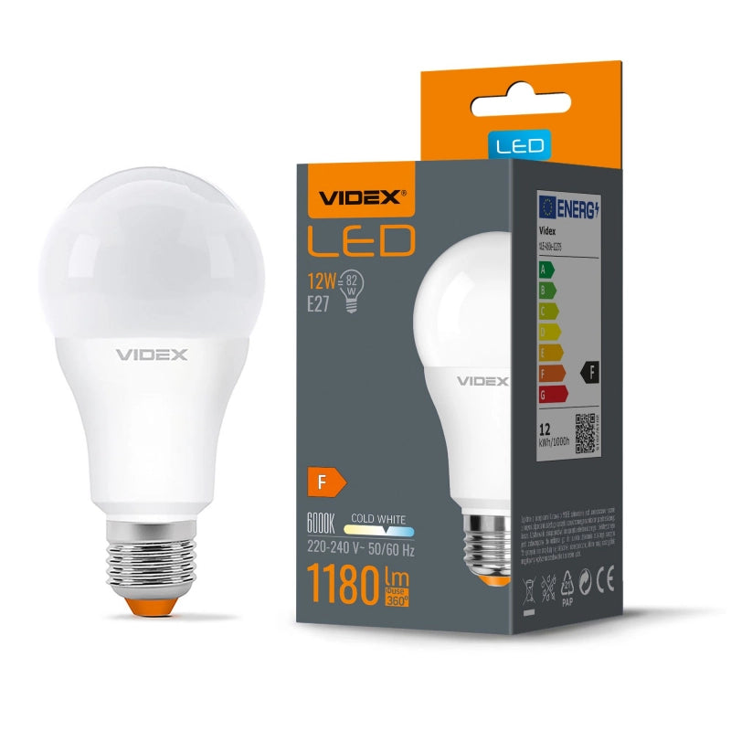 Lampadina LED A60 E27 12W 6000K 1180lm bianca Videx