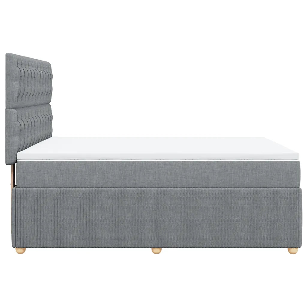 Giroletto a Molle con Materasso Grigio Chiaro 140x200cm Tessuto 3294386