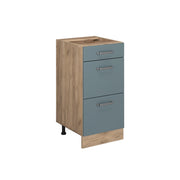 Vicco Mobiletto base per cucina Grigio-blu 40 cm con cassetti, senza piano di lavoro