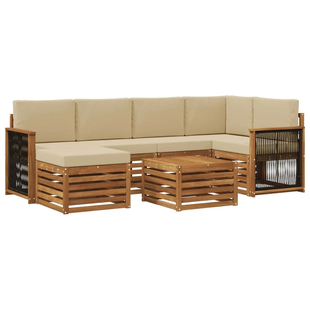 Set di divani da esterno 6 pz Naturale 3384594