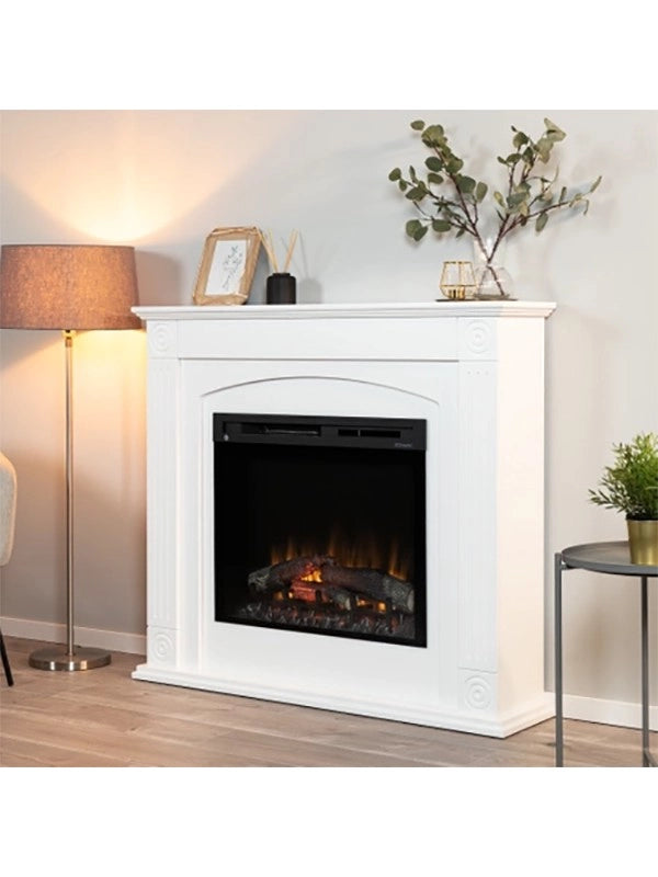 Caminetto Elettrico Da Pavimento A Libera Installazione A LED - Bianco opaco 28"- 120x107,5x29 - ATRATO