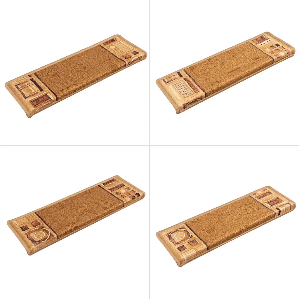 Tappetini Autoadesivi per Scale 15 pz | Gradini per Scale 65x21x4 cm Beige