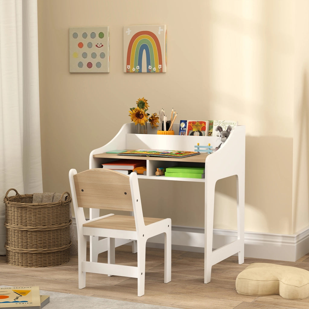 Scrivania per bambini con cassetti e scaffale ¨C zephmum ¨C Legno 90x50x75 cm
