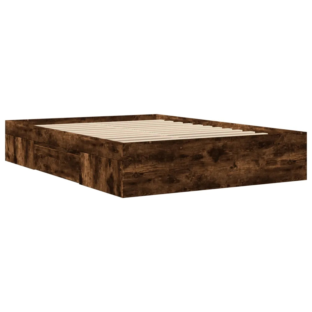 Giroletto senza Materasso-Struttura Letto Rovere Fumo 120x200 cm in Truciolato 842823
